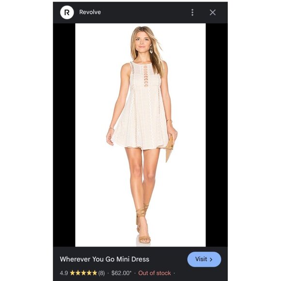 Free People Ivory Sleeveless Mini Dress - Picture 2 of 13